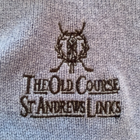 NWT St. Andrew’s Old Course Quarter Zip Wool Sweater in Ocean Blue - Picture 6 of 10
